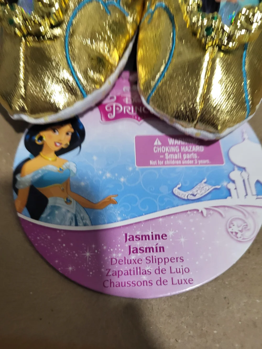 Disney Gold Jasmine Jewel-Embellished Dress-Up Slippers